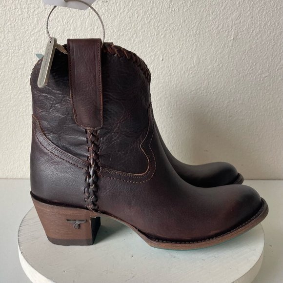 Lane Boots PLAIN JANE Shorties Womens Sz 9 Brown Cowboy Ankle Bootie Western - Picture 2 of 12